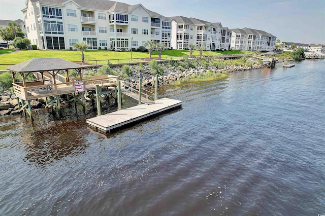 901 W Port Dr Unit 2114, North Myrtle Beach, SC 29582 - dock with a water view and a yard