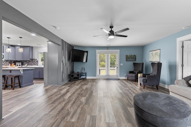 241 Fannie B Rd, Conway, SC 29526 - living area featuring ceiling fan and wood finished floors