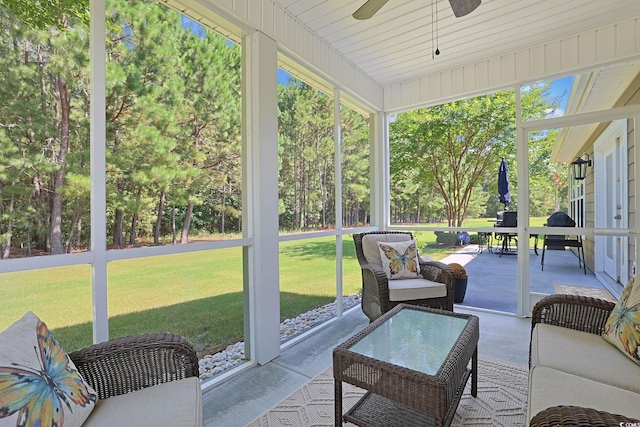 428 Arlington Cir, Murrells Inlet, SC 29576 - sunroom with a ceiling fan, healthy amount of natural light, and an outdoor living space