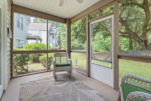 670 2nd Ave N, North Myrtle Beach, SC 29582 - sunroom with a ceiling fan