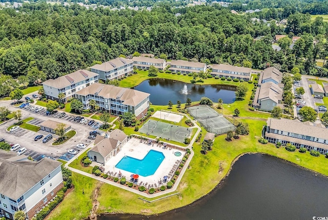 300 Kiskadee Loop Unit K, Conway, SC 29526 - bird's eye view of a large body of water and a pool area