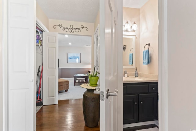 1575 Victoria Ln, Myrtle Beach, SC 29577 - bathroom with vanity and wood finished floors