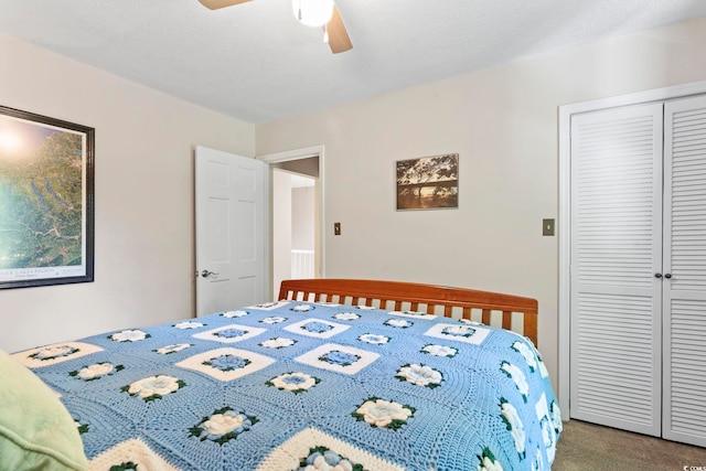 1575 Victoria Ln, Myrtle Beach, SC 29577 - carpeted bedroom with a closet and a ceiling fan