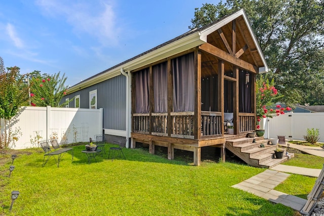 2588 Long Ave, Conway, SC 29526 - rear view of property featuring a sunroom