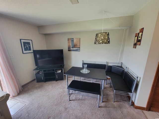 207 Double Eagle Dr Unit E-1, Surfside Beach, SC 29575 - living room featuring carpet and a textured ceiling