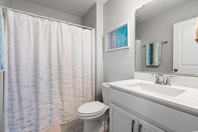 405 Spring View Ct, Little River, SC 29566 - bathroom with vanity, tile patterned flooring, and curtained shower