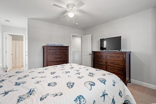 405 Spring View Ct, Little River, SC 29566 - carpeted bedroom with baseboards and a ceiling fan