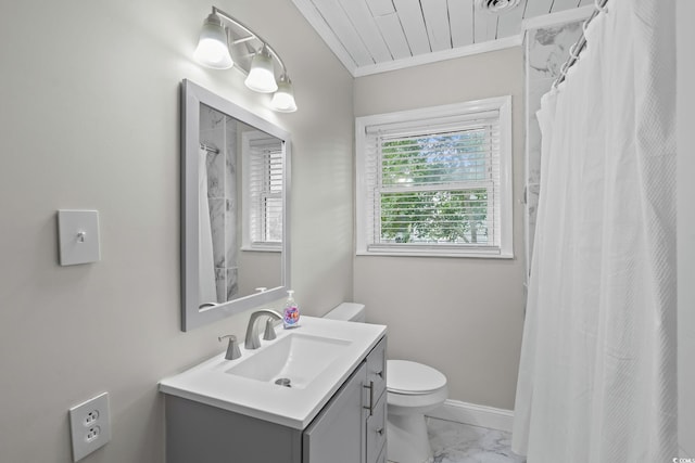 4325 Ellis Ave, Little River, SC 29566 - bathroom with marble finish flooring, vanity, and a shower with shower curtain