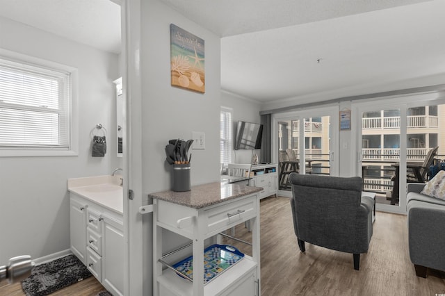 920 N Waccamaw Dr Unit 2310, Murrells Inlet, SC 29576 - living area with wood finished floors and crown molding