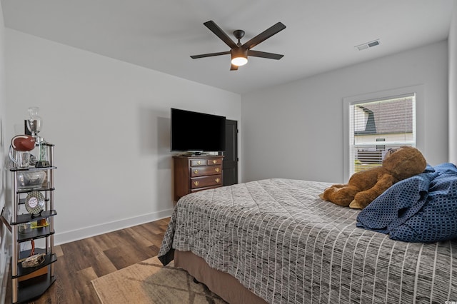 1253 Kenworth Cir, Conway, SC 29526 - bedroom with dark wood-type flooring and a ceiling fan