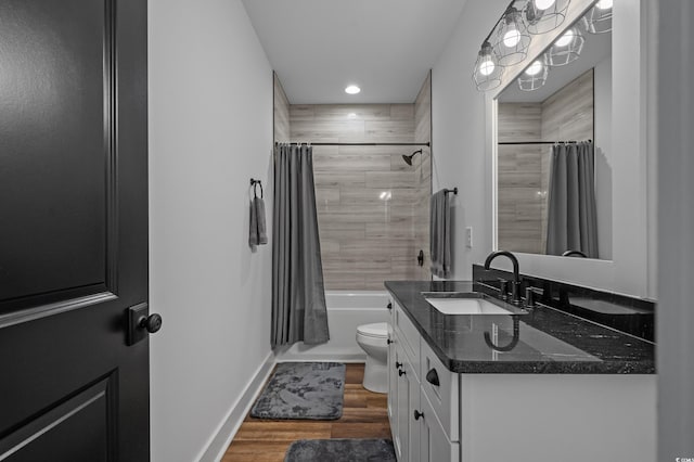 1253 Kenworth Cir, Conway, SC 29526 - full bathroom with vanity, shower / tub combo, wood finished floors, and recessed lighting