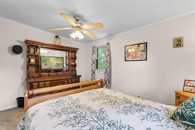 1272 Park Hill Dr, Conway, SC 29526 - carpeted bedroom featuring crown molding and ceiling fan