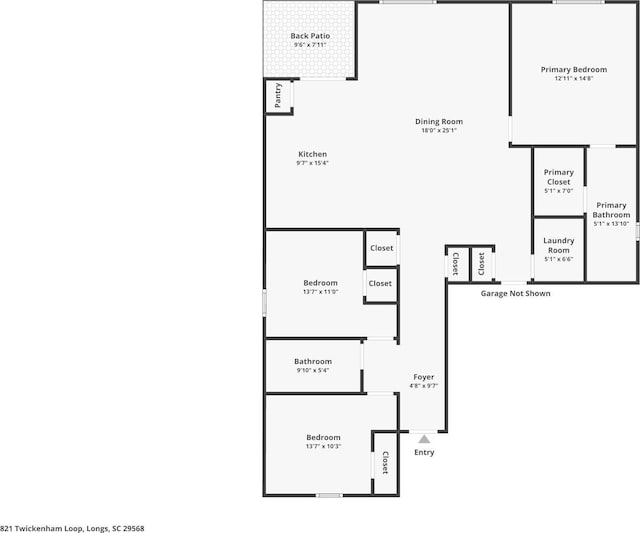 821 Twickenham Loop, Longs, SC 29568 - view of room layout