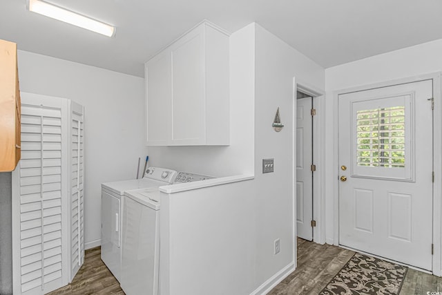 175 Cypress Ln, Little River, SC 29566 - laundry room featuring wood finished floors, washer and dryer, and cabinet space