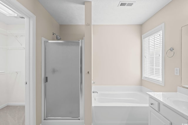 5008 Hayes Bay Ct, Murrells Inlet, SC 29576 - bathroom with a stall shower, vanity, a spacious closet, and a bath