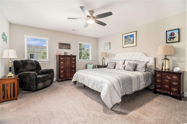 800 Monarch Dr Unit 49, Myrtle Beach, SC 29588 - bedroom featuring light carpet and ceiling fan