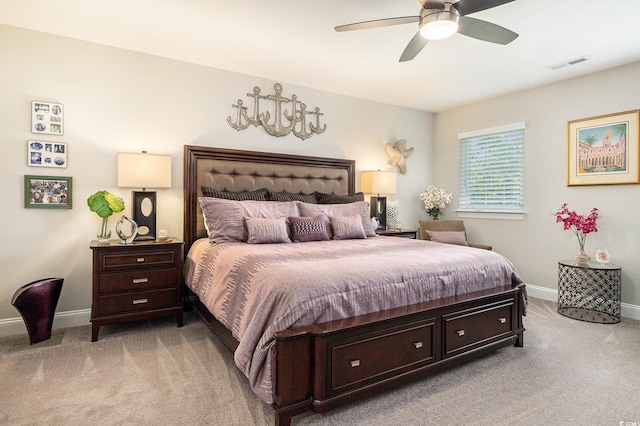 800 Monarch Dr Unit 49, Myrtle Beach, SC 29588 - bedroom with light colored carpet and a ceiling fan