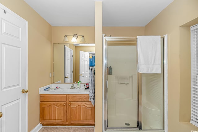 1176 Old Plantation Dr, Pawleys Island, SC 29585 - full bathroom with a shower stall, vanity, and tile patterned floors