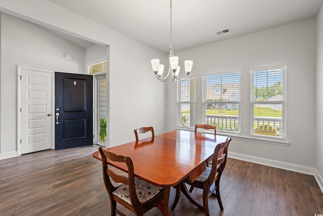892 Harrison Mill St, Myrtle Beach, SC 29579 - dining room featuring a chandelier, healthy amount of natural light, and dark wood-style flooring