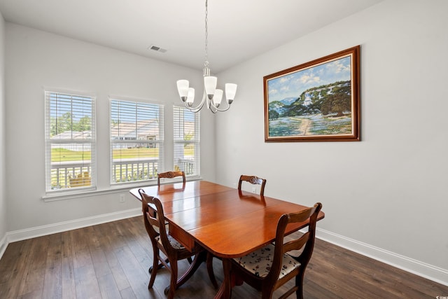 892 Harrison Mill St, Myrtle Beach, SC 29579 - dining space featuring a chandelier and dark wood-style floors