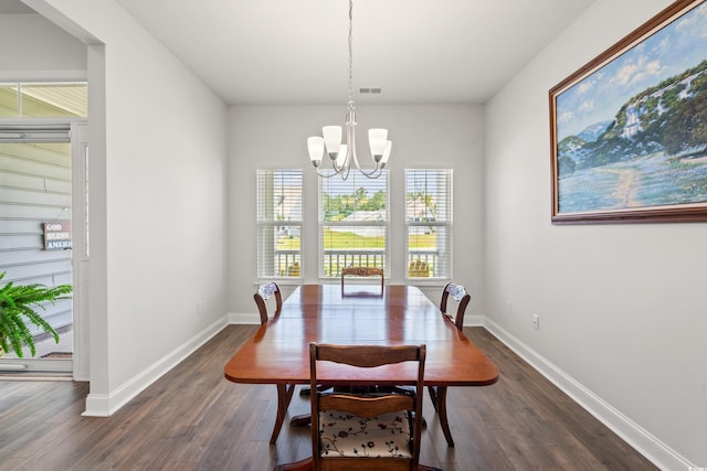 892 Harrison Mill St, Myrtle Beach, SC 29579 - dining area featuring a chandelier and dark wood-style flooring