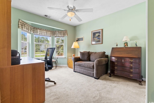 2783 Sanctuary Blvd, Conway, SC 29526 - carpeted home office with a ceiling fan and baseboards