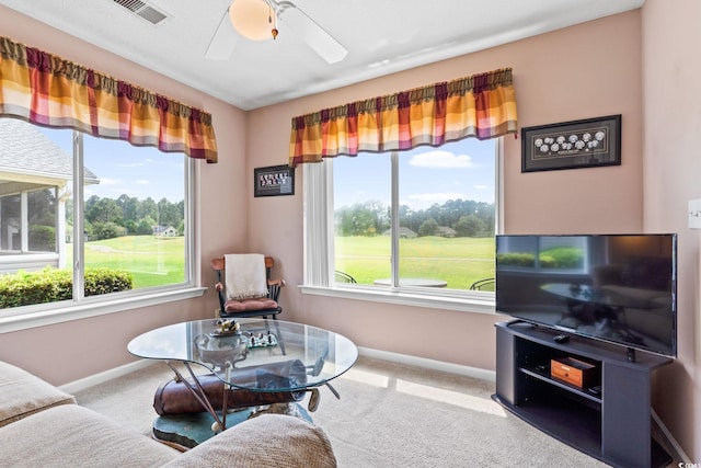 2783 Sanctuary Blvd, Conway, SC 29526 - living room with carpet floors and a ceiling fan