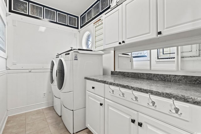 5904 Bridlewood Rd, North Myrtle Beach, SC 29582 - washroom with separate washer and dryer, cabinet space, light tile patterned flooring, and healthy amount of natural light