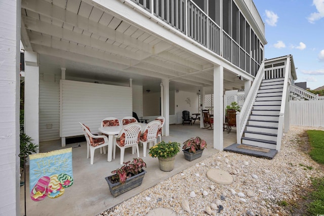 30462NDAVE N 62nd Ave N, North Myrtle Beach, SC 29582 - view of patio featuring stairs and outdoor dining area