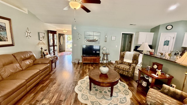 1300 Ruddy Ct, Conway, SC 29527 - living room with ceiling fan and wood finished floors