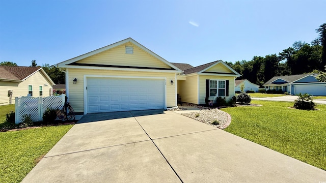 1300 Ruddy Ct, Conway, SC 29527 - view of front of property with concrete driveway, a front lawn, and an attached garage
