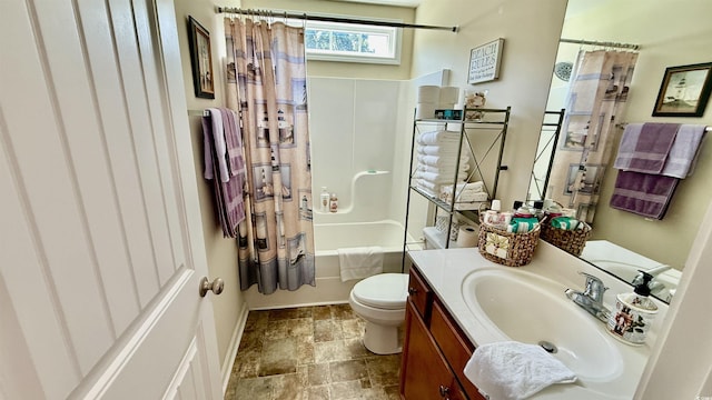 1300 Ruddy Ct, Conway, SC 29527 - full bath with vanity, shower / bath combo with shower curtain, and stone finish flooring
