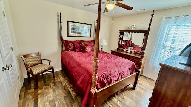1300 Ruddy Ct, Conway, SC 29527 - bedroom featuring wood finished floors and ceiling fan
