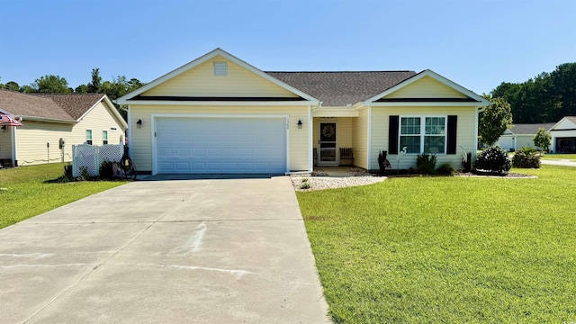 1300 Ruddy Ct, Conway, SC 29527 - view of front of house with driveway, a front yard, and a garage