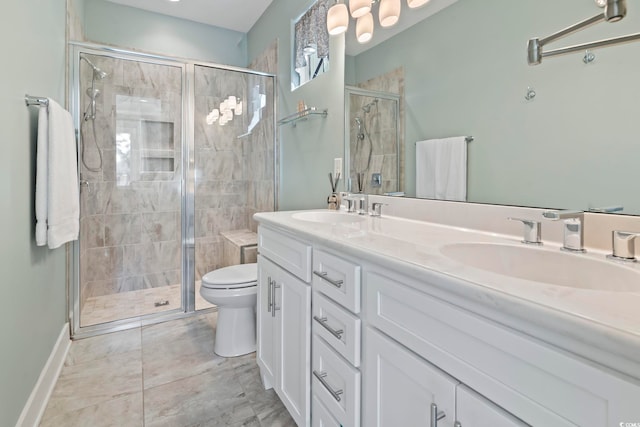6624 Lagoon Pl, Myrtle Beach, SC 29572 - full bathroom featuring double vanity and a shower stall