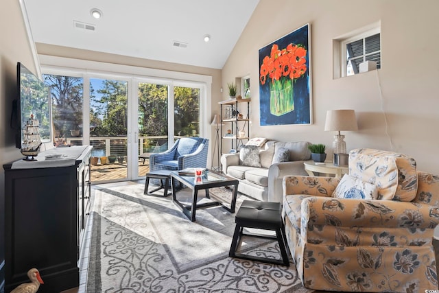 6624 Lagoon Pl, Myrtle Beach, SC 29572 - living room with high vaulted ceiling