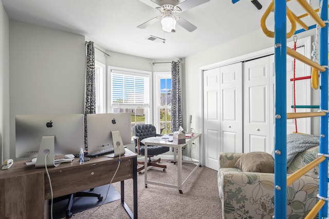 2395 Morlynn Dr, Myrtle Beach, SC 29577 - office featuring carpet floors and a ceiling fan