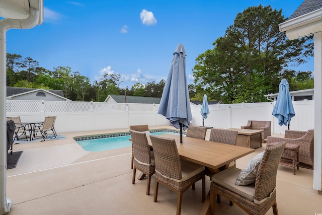 2395 Morlynn Dr, Myrtle Beach, SC 29577 - view of pool featuring outdoor dining area, a patio area, and a fenced backyard
