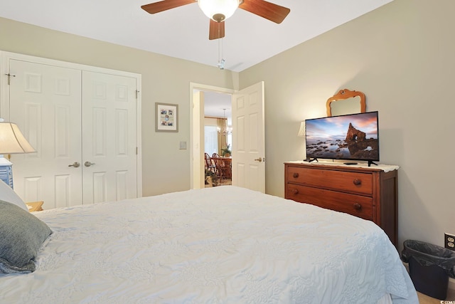 112 Birchwood Ln, Conway, SC 29526 - bedroom with a closet and a ceiling fan