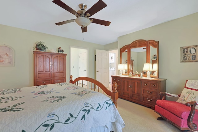 112 Birchwood Ln, Conway, SC 29526 - bedroom featuring light colored carpet and ceiling fan