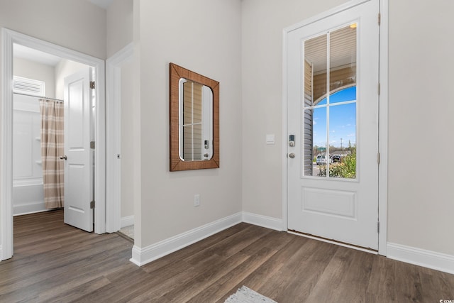 197 Bantry Ln, Conway, SC 29526 - foyer featuring dark wood finished floors and baseboards