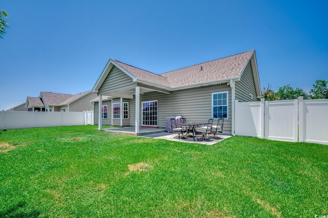 365 Lenox Dr, Conway, SC 29526 - rear view of property with a patio area, a fenced backyard, and roof with shingles