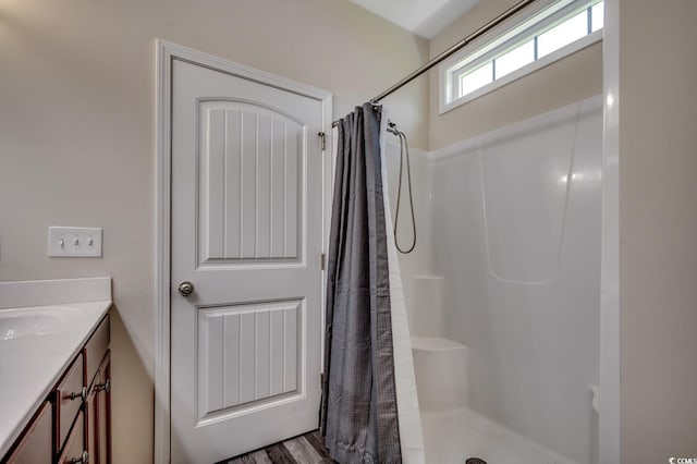 365 Lenox Dr, Conway, SC 29526 - bathroom featuring a shower with shower curtain and vanity