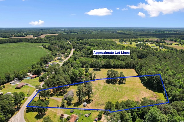1206 French Rd, Mullins, SC 29574 - aerial view of property's location with property parcel outlined and a heavily wooded area