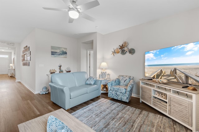 2438 Polaris Path, Myrtle Beach, SC 29577 - living room with wood finished floors and ceiling fan