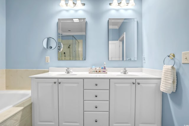 431 Huntington Lake Cir Unit 80, Pawleys Island, SC 29585 - full bath with double vanity, a shower stall, and a garden tub