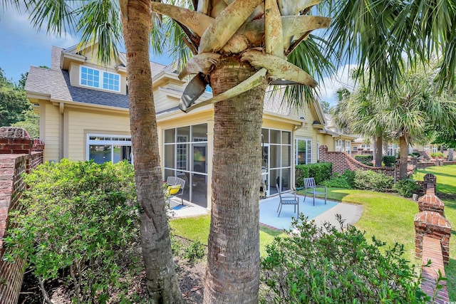 431 Huntington Lake Cir Unit 80, Pawleys Island, SC 29585 - view of pool with a sunroom, a patio area, and a yard
