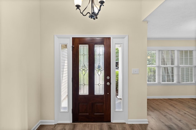 104 Ashton Cir, Myrtle Beach, SC 29588 - foyer entrance featuring a chandelier and wood finished floors