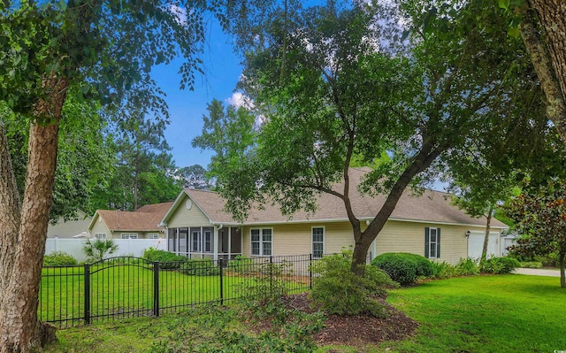 104 Ashton Cir, Myrtle Beach, SC 29588 - ranch-style home with a sunroom and an attached garage