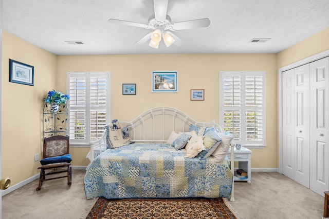 509 June Bug Ct, Myrtle Beach, SC 29588 - bedroom featuring carpet, a closet, and ceiling fan